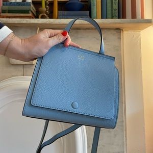Oad new york blue leather short handle and crossbody bag